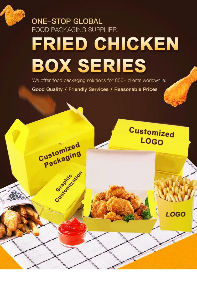 Disposable Takeaway Fried Chicken Paper Packaging Box Chicken Takeout Paper Box