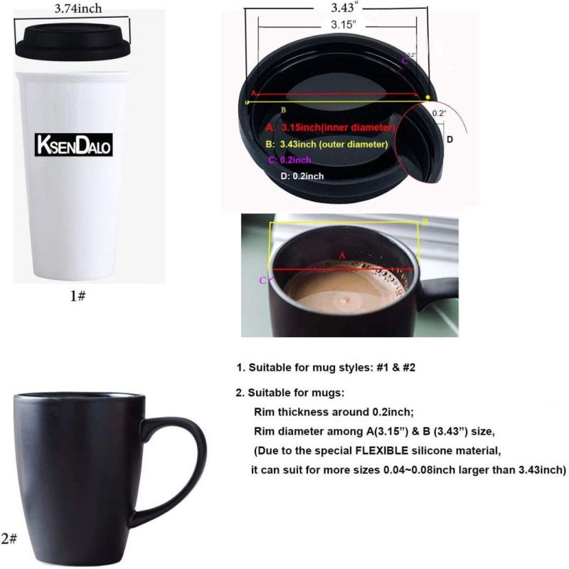 Silicone Drinking Lid Spill-Proof Cup Lids Reusable Coffee Mug Lids Coffee Cup Covers