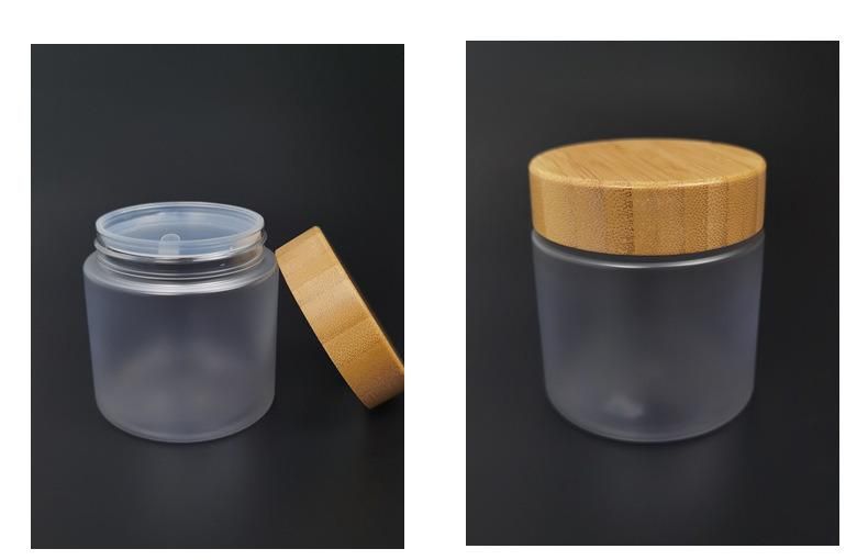 Large Cosmetic Packaging Pet Jar with Bamboo Lid