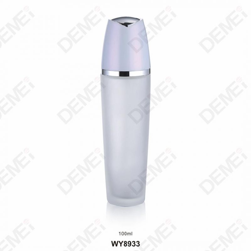 40/100/120ml 50g Cosmetic Skin Care Packaging Clear Frosted Toner Lotion Glass Bottle and Cream Jar with Red ABS Flower Cap