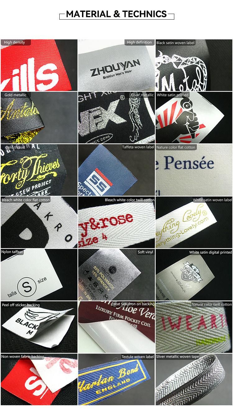 Hot Selling Customizable Size Ffy T-Shirt Woven Mark Label Eco Friendly Colorful 100% Recyclable Printed Cotton Tag for Cloth