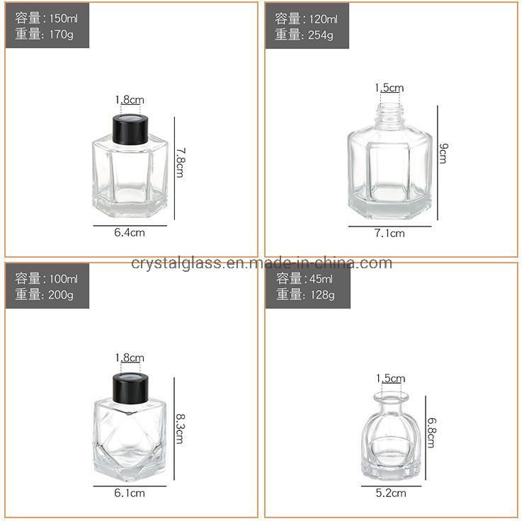 OEM Engraved Square Glass Cosmetic Diffuser Glass Bottle