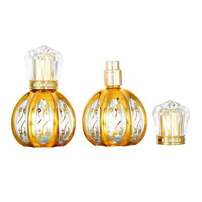 Pumpkin Shape Golden Plating Spray Bottle 50ml Luxury Glass Perfume Bottle