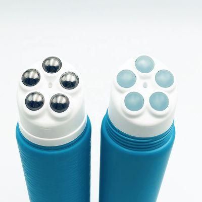 Empty Soft Squeeze Cosmetic Plastic Tube with Five Plastic Roller Ball Applicator for Skin Cream Massage Packaging