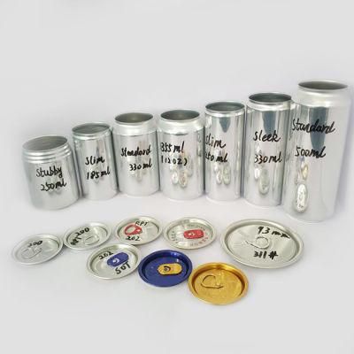 250 Ml Round Empty Cola Beverage Slim Cans