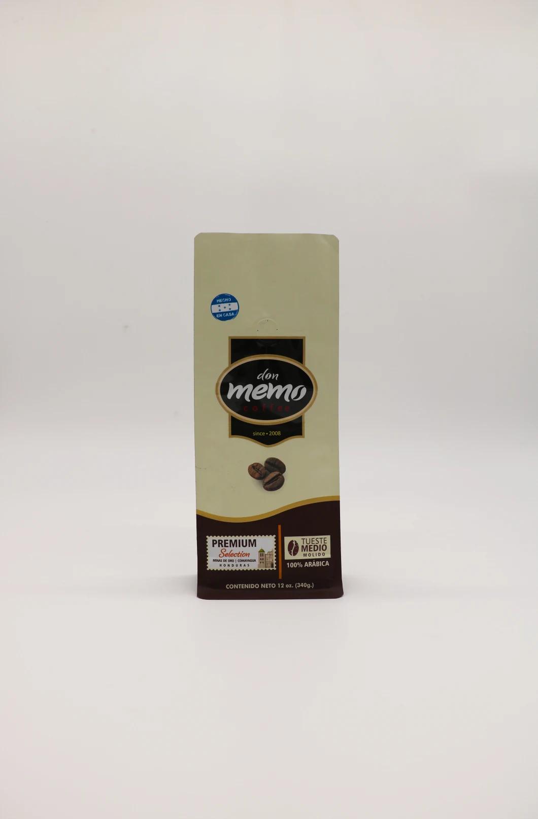 Side Gusset Laminating Film Coffee Packaging Flat Seal Pouch