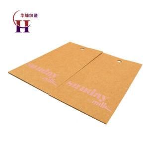 Custom Garment Silk Screen Printed Logo Jeans Brown Kraft Paper Hang Tags with String and Safety Pin