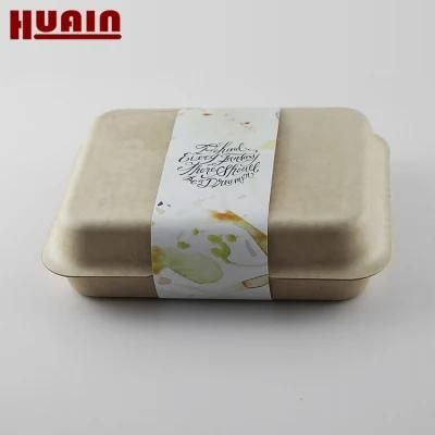 Molded Pulp Paper Gift Natural Packaging Boxes Bamboo Fiber Carton