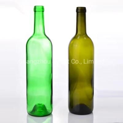 750ml Deep Green Color Glass Beer Bottle Brandy Bottle