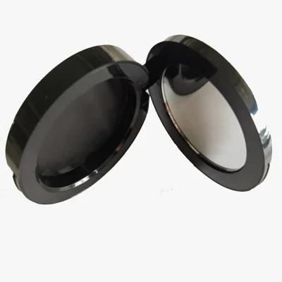 Mirror Lid Magnetic Closure Round Plastic Powder Monochrome Eyeshadow Box