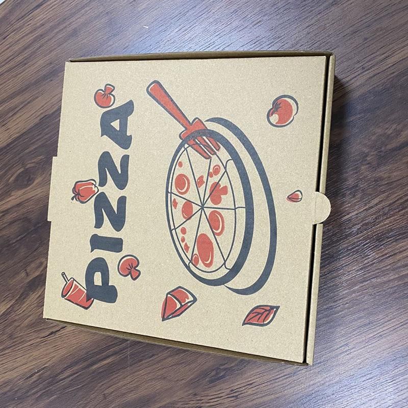 Custom Logo Eco Friendly Cartoon Printed Corrugated Cardboard Paper Pizza Box