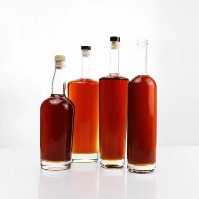 Glass Flint Clear Spirit Bottles Custom Bottles for Whiskey Rum Tequila Glass Packaging