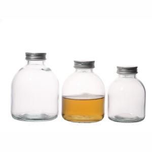 Hot Sale 250ml 350ml 500ml Round Screw Top Flint Customize Glass Bottles with Lids Manufacturers