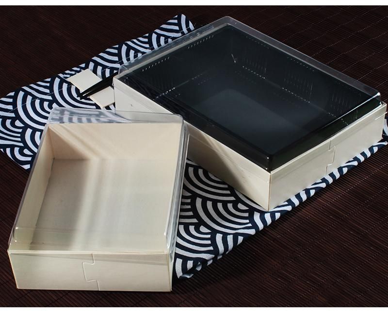 Eco-Friendly Biodegradable Take Away to Go Food Container Disposable Lunch Fast Food Box Wooden Customised Sushi Paper Transparent Plastic Meal Packaging Box