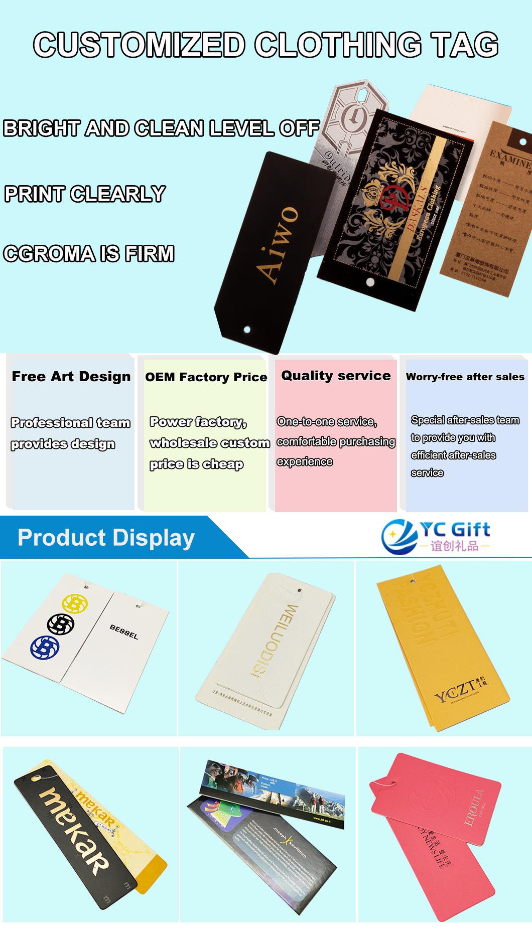 Custom Garment Bag Shoes Bed Sheet Brand Hangtag High Quality Two-Tier Design Printing Clothing Accessories Sticker Label