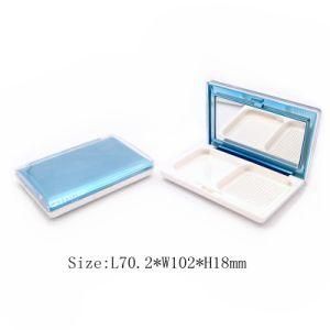 Transparent Cap Simple Double Layers Compact Powder Case with Mirror