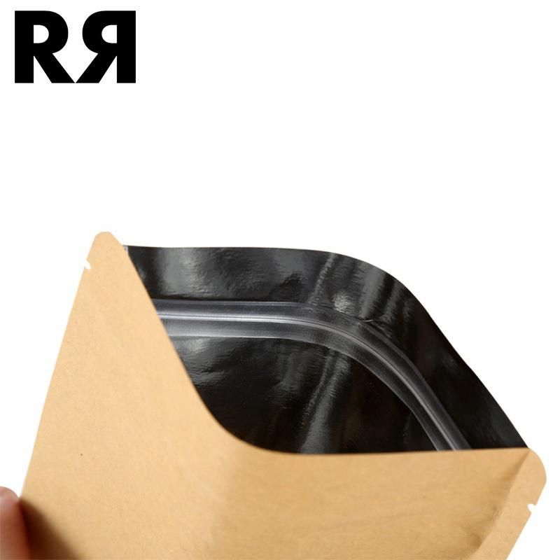 Frosted Matte Black Tea Stand up Aluminum Foil Zipper Closure Pouch Package Bags