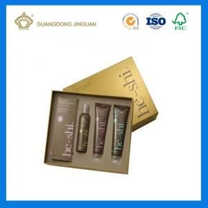 High Quality Golden Card Skincare Cream Cosmetic Packaging Paper Gift Box (with inner tray)