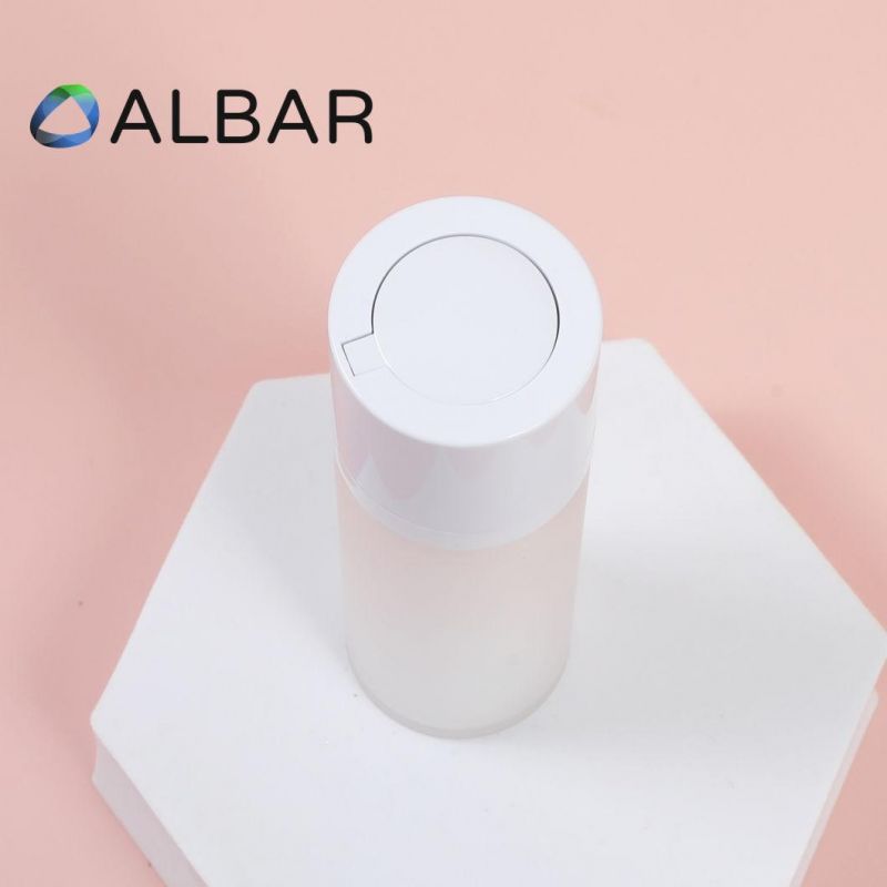 Plastic One Piece Twist up Airless Vacuum Cosmetics Packing Bottles in Frosted Round Shape