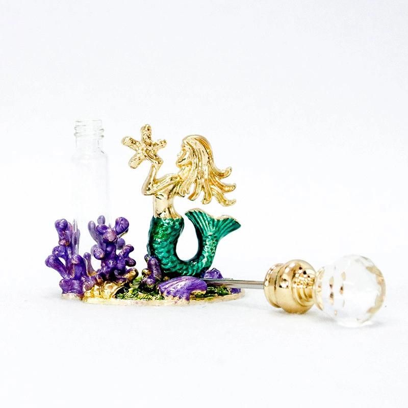 Arabic Style Metal Essential Oil Fancy Attar Perfume Glass Bottles
