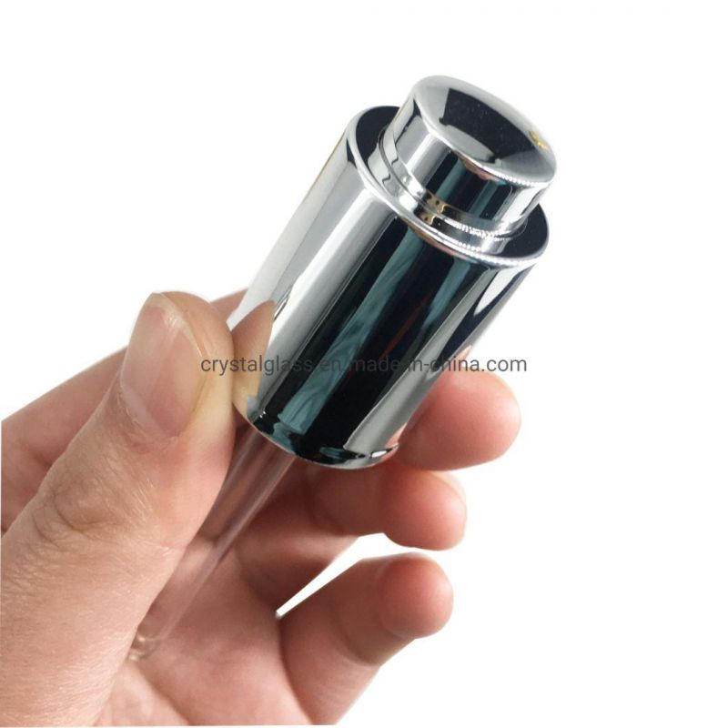 Push Button Flat Shoulder Essential Oil Bottle Customizes Frosted Cosmetic Glass Dropper Bottle