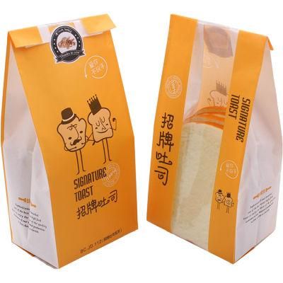 Paper Bag with Window White Greaseproof French Roll Plastic Kraft Paper Bakery Bag Bread Paper Packaging Bag