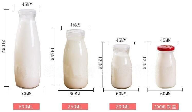 0.5L 1L Round Shape Glass Bottle for Packaging Milk