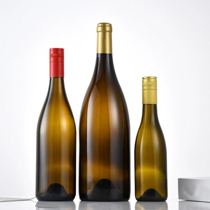 750ml Bordeaux Glass Wine Bottle with Corks PVC Shrink Capsules