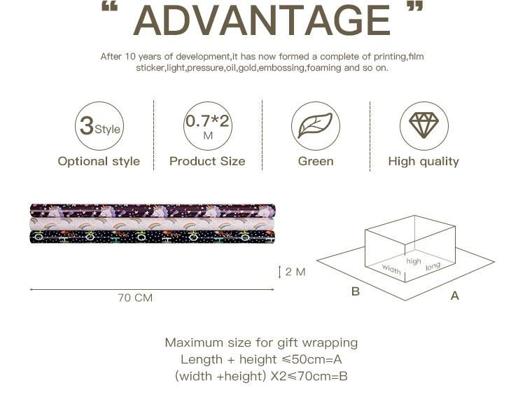 Custom Printed Variety Fancy Populay Design Printed Classic Coated Paper Gift Wrapping Craft Paper 80GSM or 100GSM Cmyk Printing