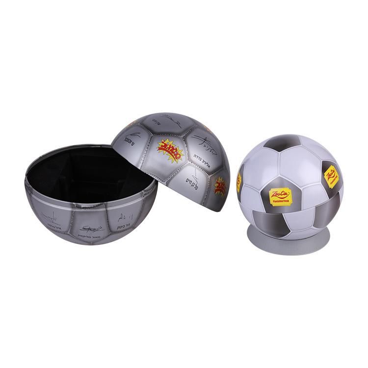 Wholesales Football Shape Ball Tin Gift Box Biscuit Tin