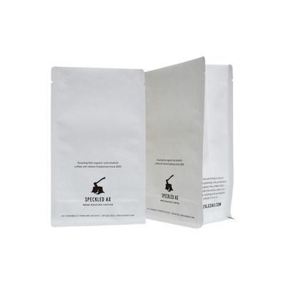 2020 New Design Bio Kraft Paper Flat Bottom Zero Waste Recyclable Coffee Bags