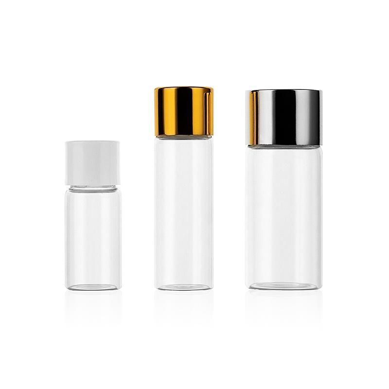 China Manufactory Cosmetic Glass Vial Bottle with Cap for Essential Oil Sample Bottle