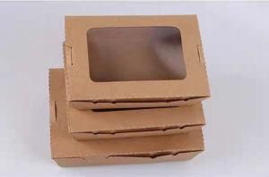 Disposable Take out Packaging Kraft Paper Food Box with PVC Window