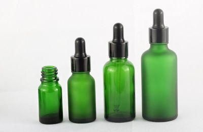 100ml 50ml 30ml 20ml 15ml 10ml 5ml Green Glass Essential Oil Dropper Bottle Cosmetic Glass Piepette Dropper