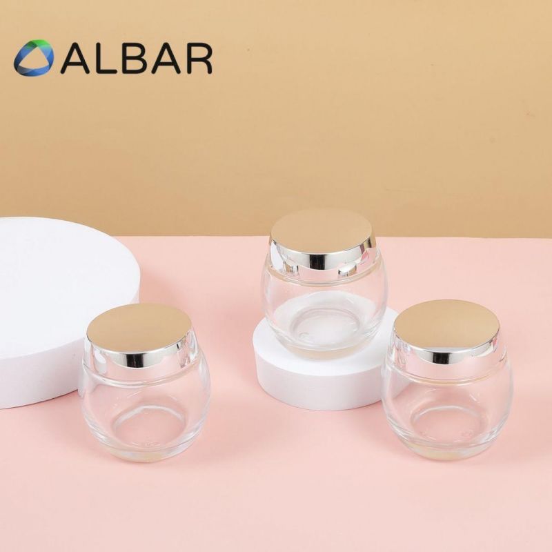 Foot Cream Face Hand Cream Glass Jars in Clear or Frost Polish Customization