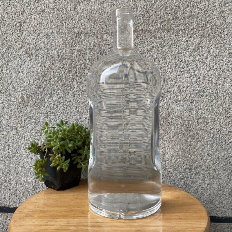 Hoson China Supply High temperature Decaling 1500ml 1750 Ml 3000ml Glass Bottle Vodka Whiskey Rum 150cl 175cl 3L