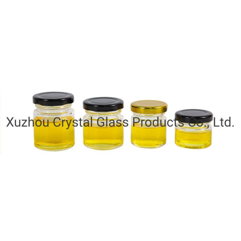 50ml Food Grade Honey Glass Jar Jam / Pudding Jar with Screw Metal Lid