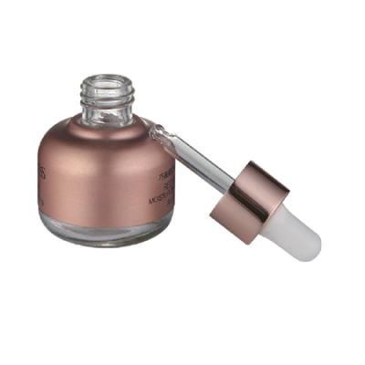 Round Glass Dropper Bottle with Aluminium Cover for Essential Oil Cosmetic Packing