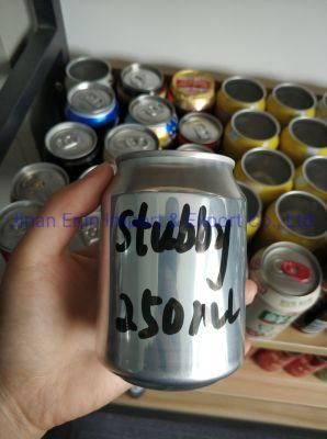 Aluminum 250 Ml Cans Sleek Slim Stubby Type for Liquid
