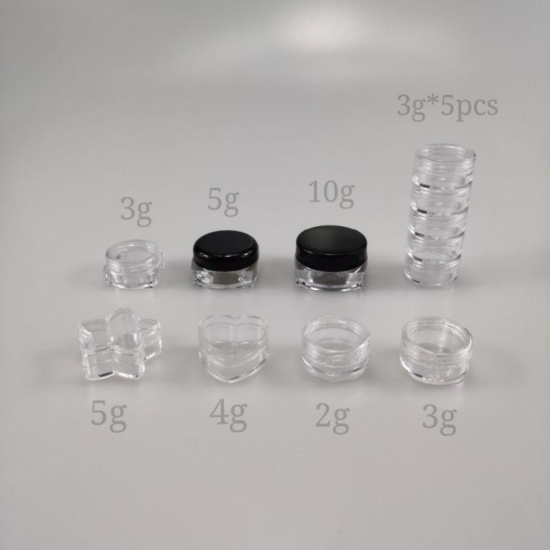 2g 3G 5g Mini Plastic Face Cream Jar Skin Care Sunscreen