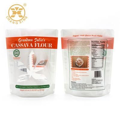 Custom Printed Food Grade Material Transparent Portable Heat Seal Zipper Rice Flour Packaging Bag