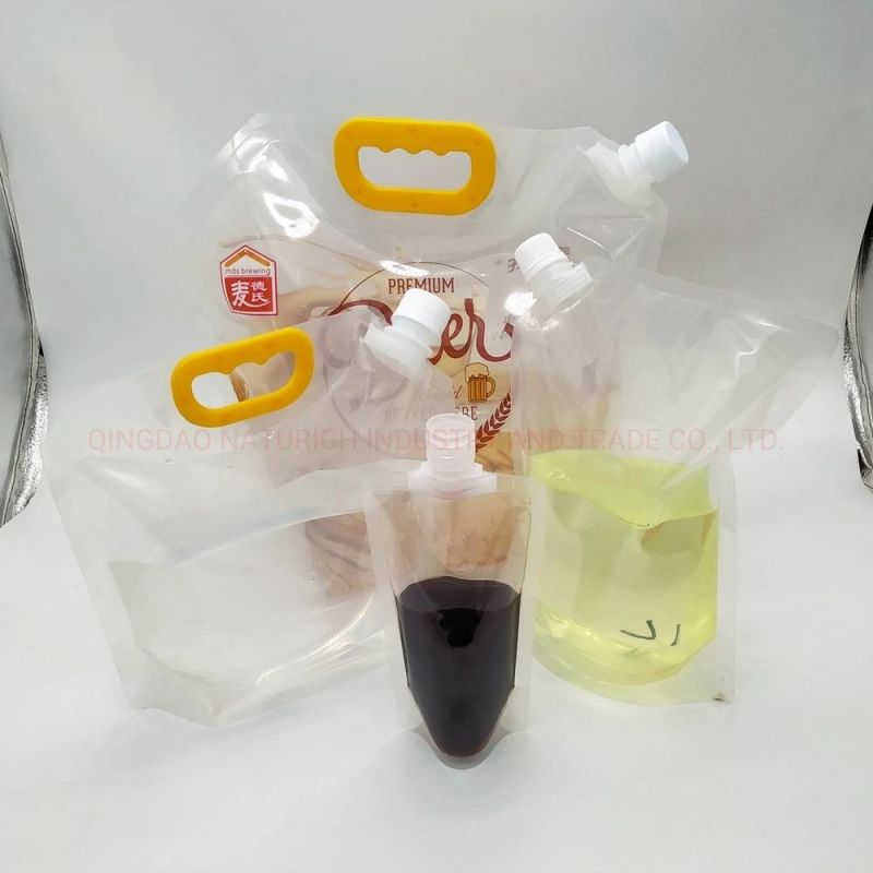 5L Stand up Nozzle Composite Plastic Packaging Bags for Beer/Spout Plastic Bag for Beer