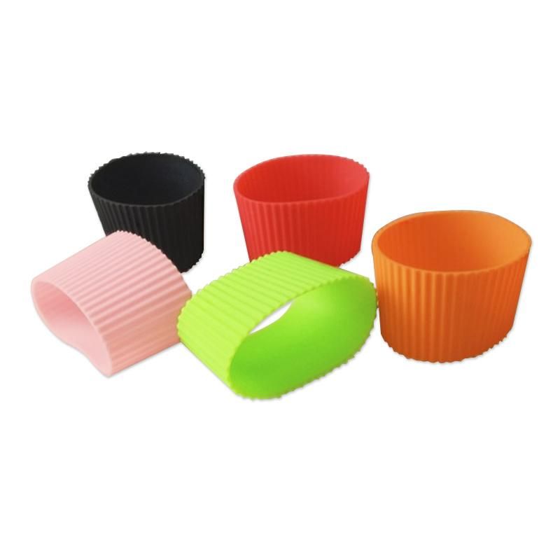 Reusable Soft Rubber Coffee Cup Wrap Glass Bottle Silicone Sleeve