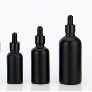 Wholesale Matte Black White 30ml Glass Dropper Bottle Essential Oil Bottle with Hot Stamping
