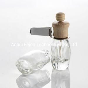 12ml Car Air Freshener Perfume Hanging Bottles Empty Vent Diffuser Glass Bottle with Wooden Lid