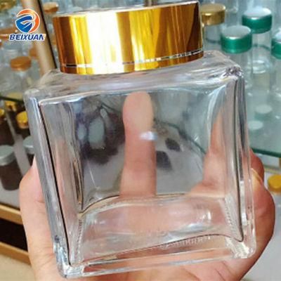 370ml Clear Honey Square Glass Jar Glass Bottle with Lids