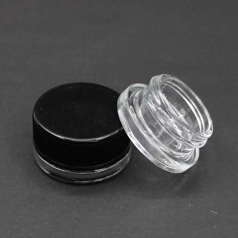 Small Smaple Cr Balm Jars 9ml Metal Square Glass Jar Proof Concentrate Containers with Resistant Lids