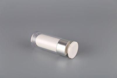 Factory Price 15ml 30ml 50ml Acrylic Lotion Luxury White Serum Matte PP Silver Pump Airless Bottle