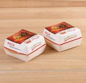 Kraft Paper Printed Hamburger Packaging Box Take Away Paper Hamburger Boxes