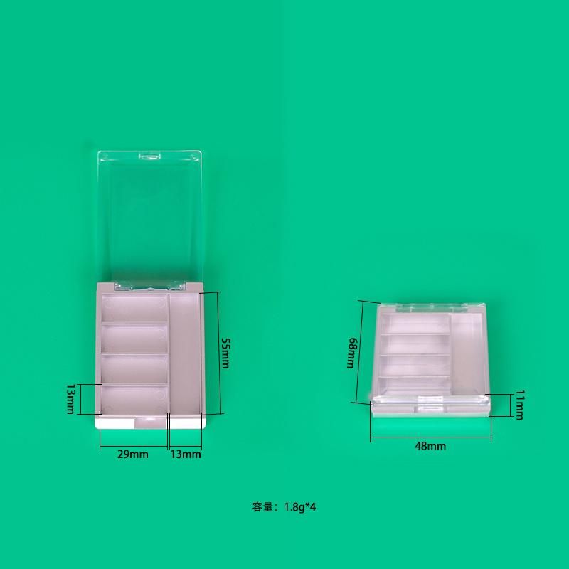 Manufacturer Custom Empty Eye Shadow Palette Package 4 Hole Empty Clear Eye Shadow Palette